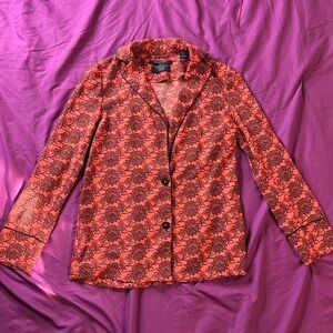 Scotch & Soda Maison Holiday Pajama Blazer (S) Small Orange Lightweight